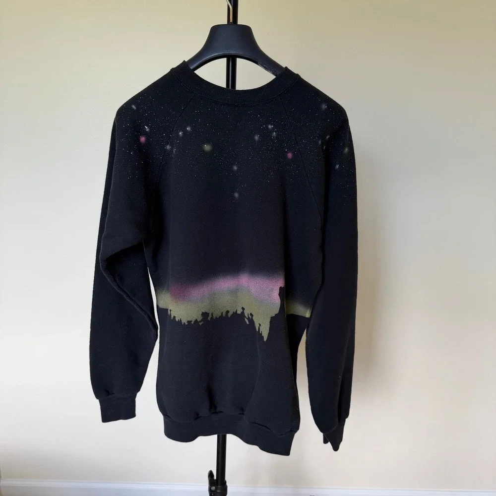 Vintage 1991 Bryce Canyon Sweatshirt Wolf Moon Black XL Mens - Picture 3 of 7